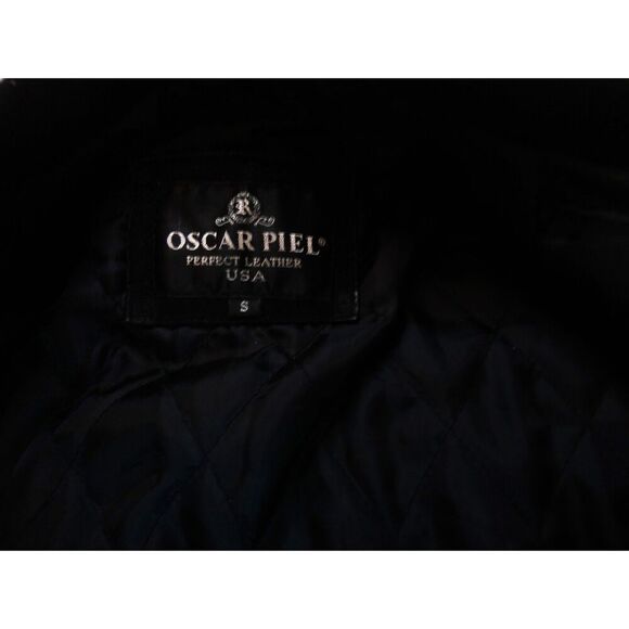 Vntg Jacket Men's Oscar Piel Perfect Leather Suede Jacket Small Black Zip Lined - Picture 6 of 8